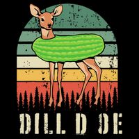 Dill Doe Deer Sunset Pickle Animal Funny Adult Humor Forest V-Neck T-Shirt
