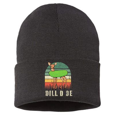 Dill Doe Deer Sunset Pickle Animal Funny Adult Humor Forest Sustainable Knit Beanie