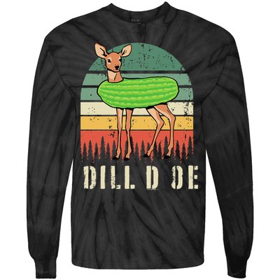Dill Doe Deer Sunset Pickle Animal Funny Adult Humor Forest Tie-Dye Long Sleeve Shirt