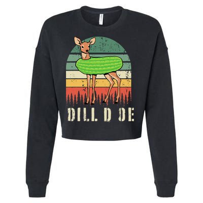 Dill Doe Deer Sunset Pickle Animal Funny Adult Humor Forest Cropped Pullover Crew