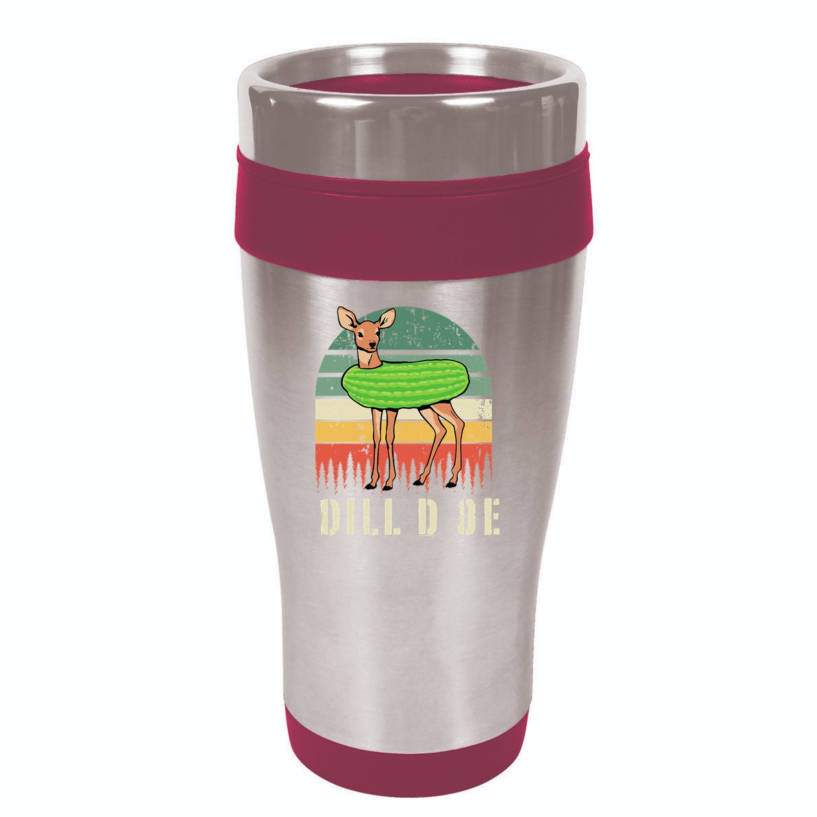 Dill Doe Deer Sunset Pickle Animal Funny Adult Humor Forest 16oz Travel Tumbler