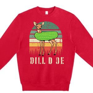 Dill Doe Deer Sunset Pickle Animal Funny Adult Humor Forest Premium Crewneck Sweatshirt