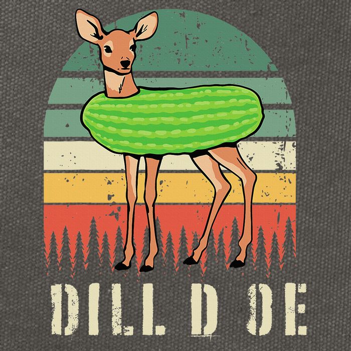 Dill Doe Deer Sunset Pickle Animal Funny Adult Humor Forest Cotton Canvas Backpack