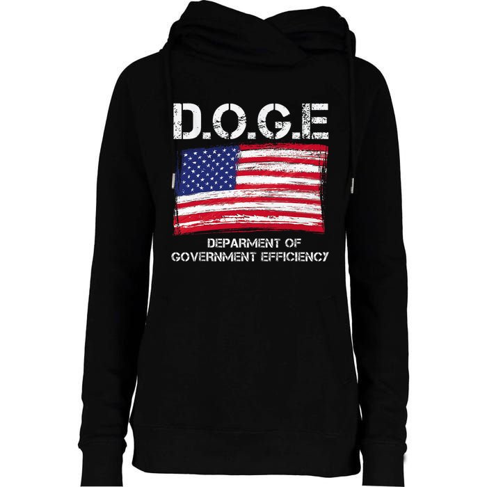 D.O.G.E Doge Department Of Government Efficiency Womens Funnel Neck Pullover Hood