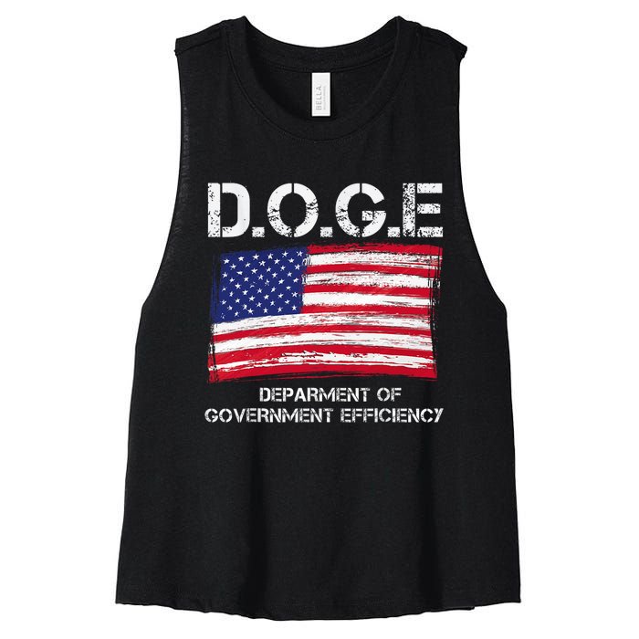 D.O.G.E Doge Department Of Government Efficiency Women's Racerback Cropped Tank