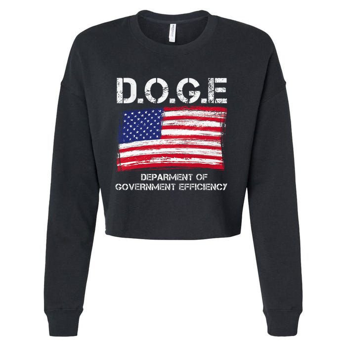 D.O.G.E Doge Department Of Government Efficiency Cropped Pullover Crew