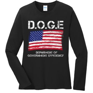 D.O.G.E Doge Department Of Government Efficiency Ladies Long Sleeve Shirt