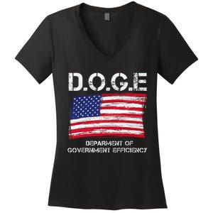 D.O.G.E Doge Department Of Government Efficiency Women's V-Neck T-Shirt