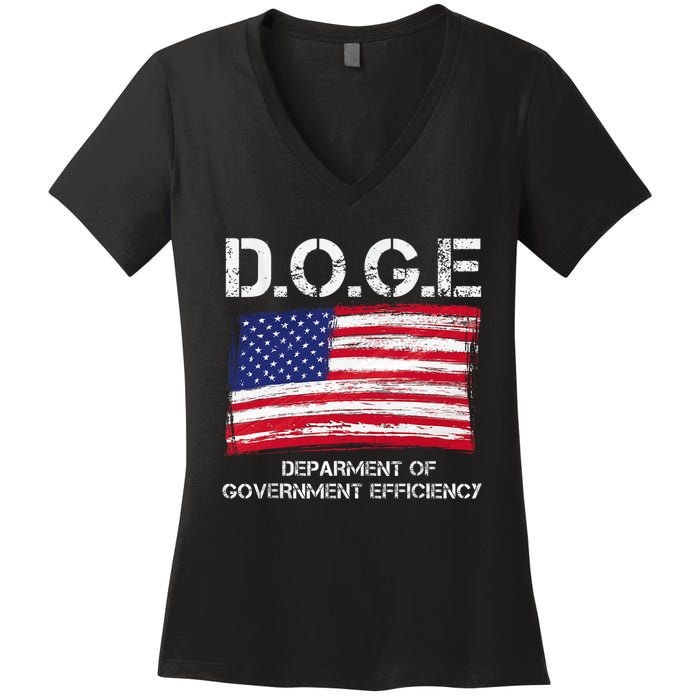 D.O.G.E Doge Department Of Government Efficiency Women's V-Neck T-Shirt