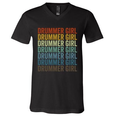 Drummer  Drummer  Drumming Musician Drum Lover V-Neck T-Shirt