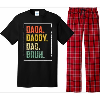 Dada Daddy Dad Father Bruh Funny Fathers Day Vintage Pajama Set