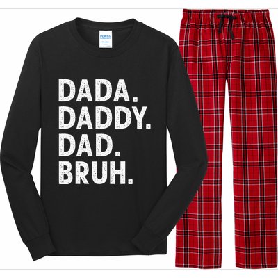 Dada Daddy Dad Bruh Funny Fathers Day Gift Long Sleeve Pajama Set