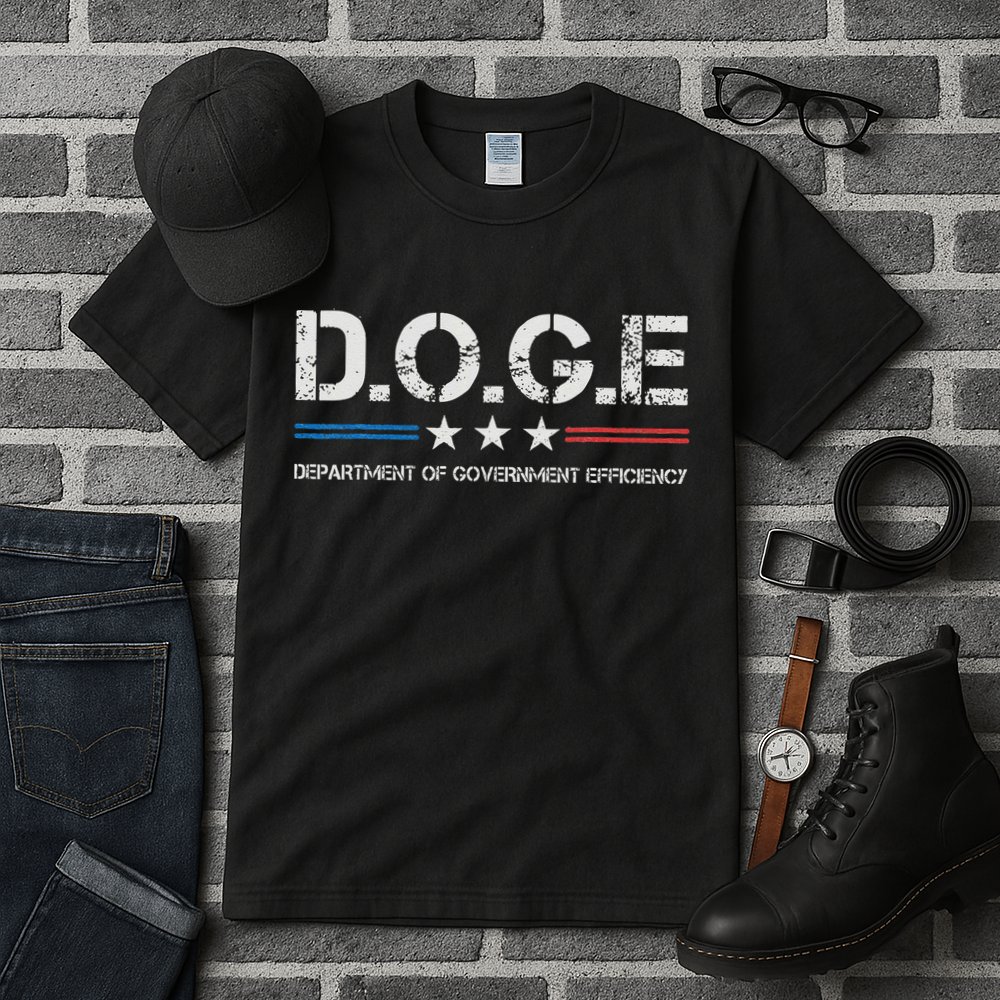 Doge D.O.G.E. Department Of Government Efficiency Tall T-Shirt