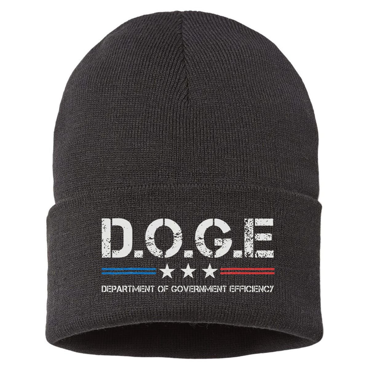 Doge D.O.G.E. Department Of Government Efficiency Sustainable Knit Beanie