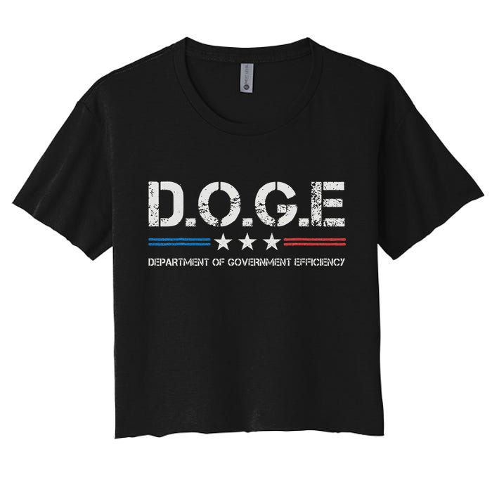 Doge D.O.G.E. Department Of Government Efficiency Women's Crop Top Tee