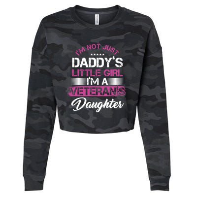 Daddy Dad Daughter Veterans Veteran Father Gift Cropped Pullover Crew