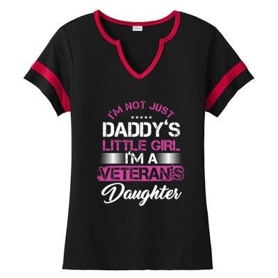 Daddy Dad Daughter Veterans Veteran Father Gift Ladies Halftime Notch Neck Tee