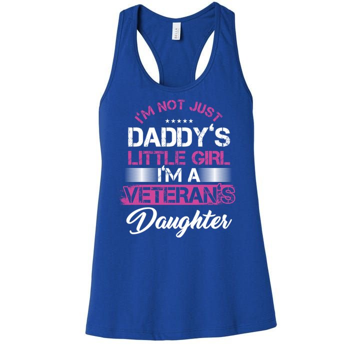 Daddy Dad Daughter Veterans Veteran Father Gift Women's Racerback Tank