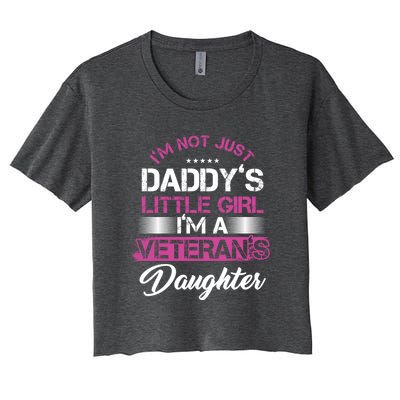 Daddy Dad Daughter Veterans Veteran Father Gift Women's Crop Top Tee