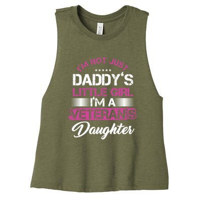 Daddy Dad Daughter Veterans Veteran Father Gift Women's Racerback Cropped Tank