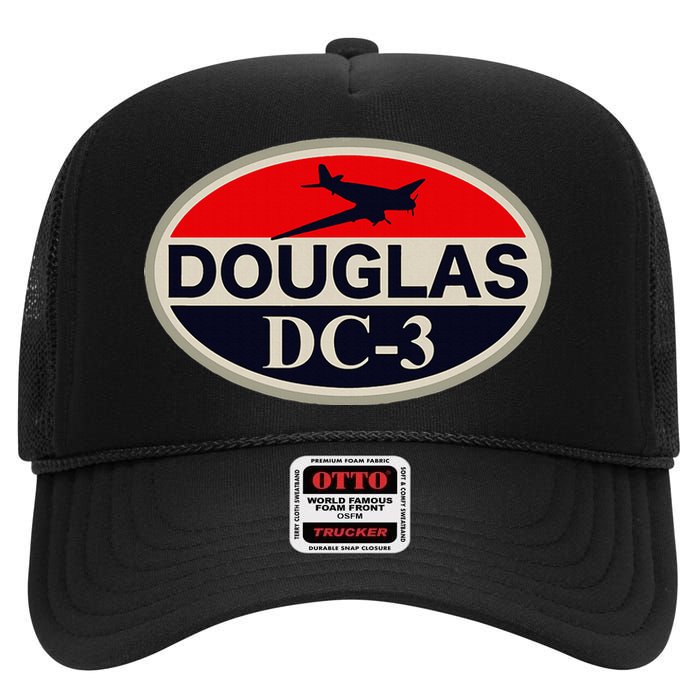 Douglas Dc3 Dakota High Crown Mesh Back Trucker Hat