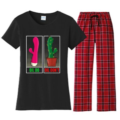 Dil Do Dil DonT Funny Inappropriate Women's Flannel Pajama Set