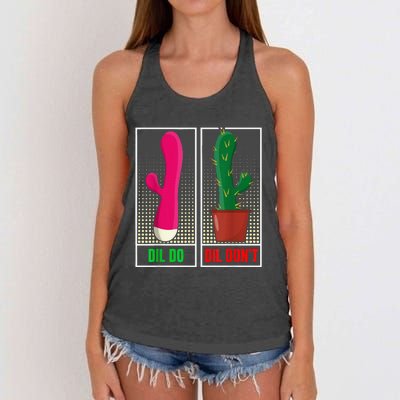 Dil Do Dil DonT Funny Inappropriate Women's Knotted Racerback Tank