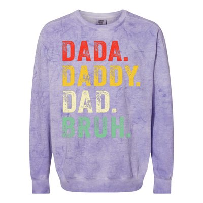 Dada Daddy Dad Bruh Fathers Day Dad Colorblast Crewneck Sweatshirt