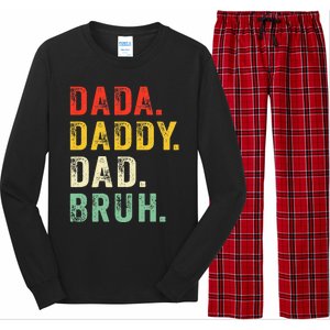 Dada Daddy Dad Bruh Fathers Day Dad Long Sleeve Pajama Set