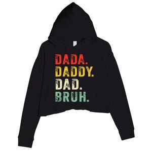 Dada Daddy Dad Bruh Fathers Day Dad Crop Fleece Hoodie