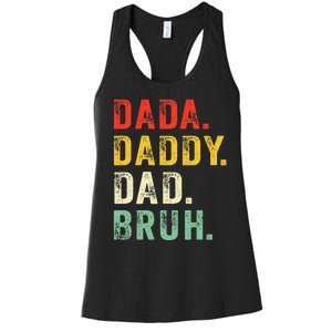 Dada Daddy Dad Bruh Fathers Day Dad Women's Racerback Tank