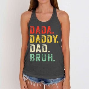 Dada Daddy Dad Bruh Fathers Day Dad Women's Knotted Racerback Tank