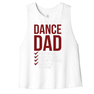 Dance Dad Dancing Dad Of A Dancer Father Women's Racerback Cropped Tank