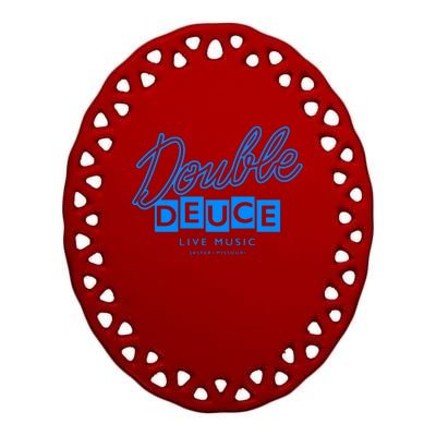 Double Deuce Ceramic Oval Ornament