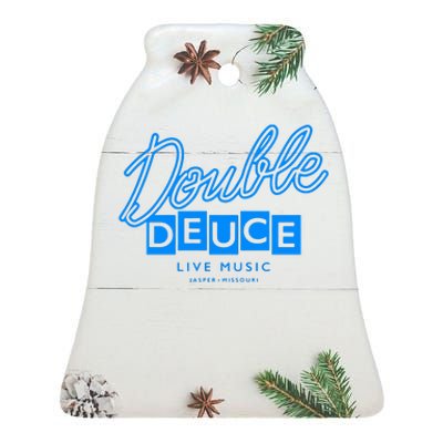 Double Deuce Ceramic Bell Ornament