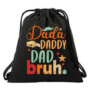 Dada Daddy Dad Bruh Happy Fars Day Drawstring Bag