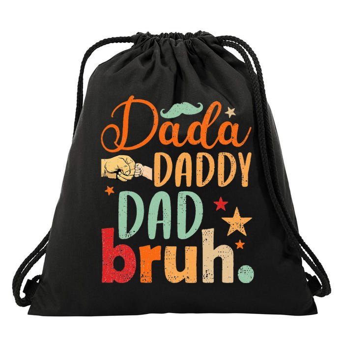 Dada Daddy Dad Bruh Happy Fars Day Drawstring Bag