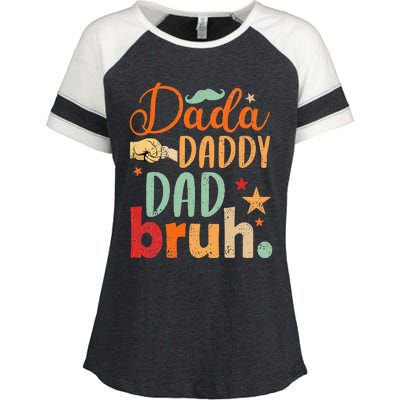 Dada Daddy Dad Bruh Happy Fars Day Enza Ladies Jersey Colorblock Tee