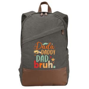 Dada Daddy Dad Bruh Happy Fars Day Cotton Canvas Backpack