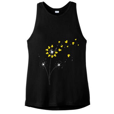 Ducky Dandelion Duckling Duckie Lover Bath Toy Rubber Duck Ladies PosiCharge Tri-Blend Wicking Tank