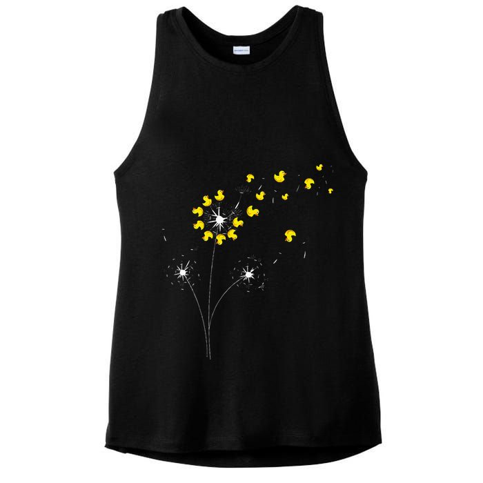 Ducky Dandelion Duckling Duckie Lover Bath Toy Rubber Duck Ladies PosiCharge Tri-Blend Wicking Tank