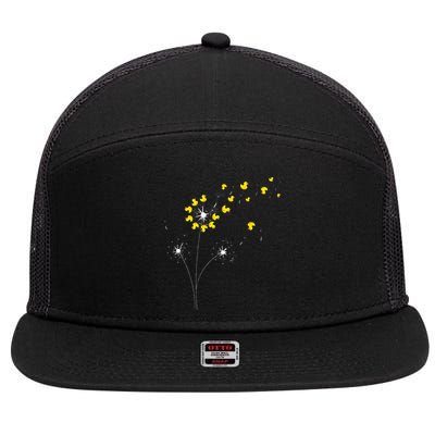 Ducky Dandelion Duckling Duckie Lover Bath Toy Rubber Duck 7 Panel Mesh Trucker Snapback Hat