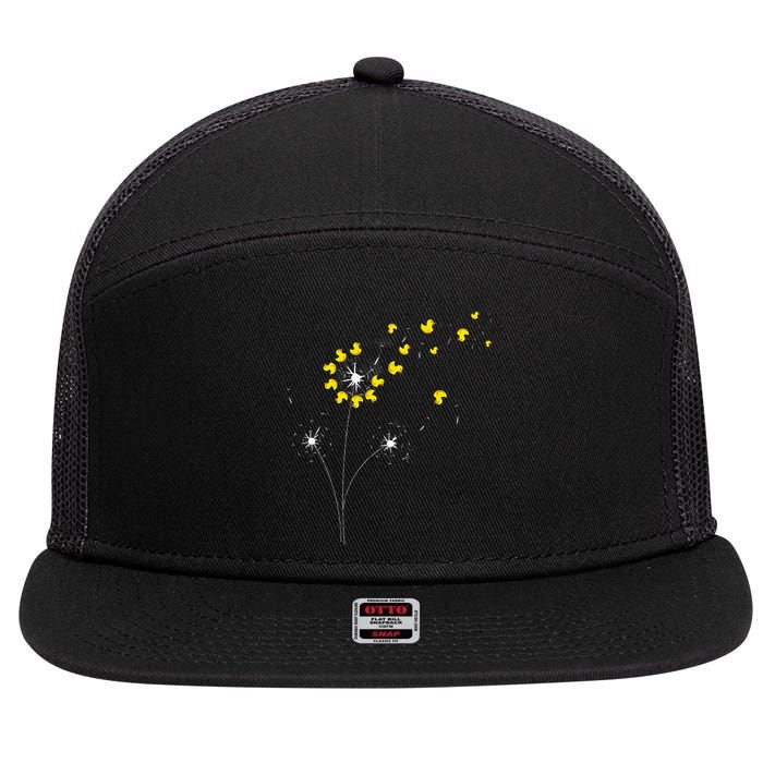 Ducky Dandelion Duckling Duckie Lover Bath Toy Rubber Duck 7 Panel Mesh Trucker Snapback Hat