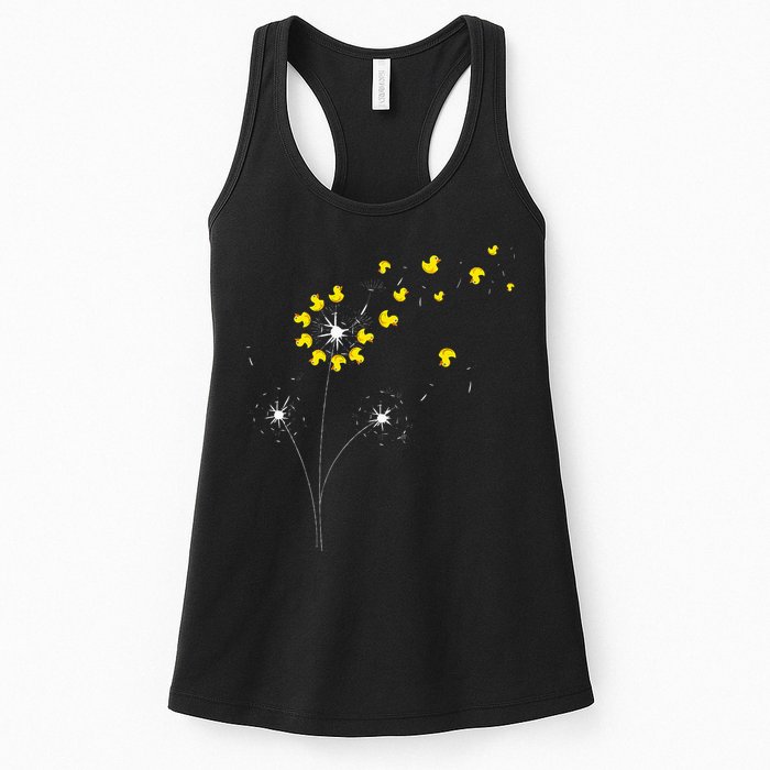 Ducky Dandelion Duckling Duckie Lover Bath Toy Rubber Duck Womens Tank Top