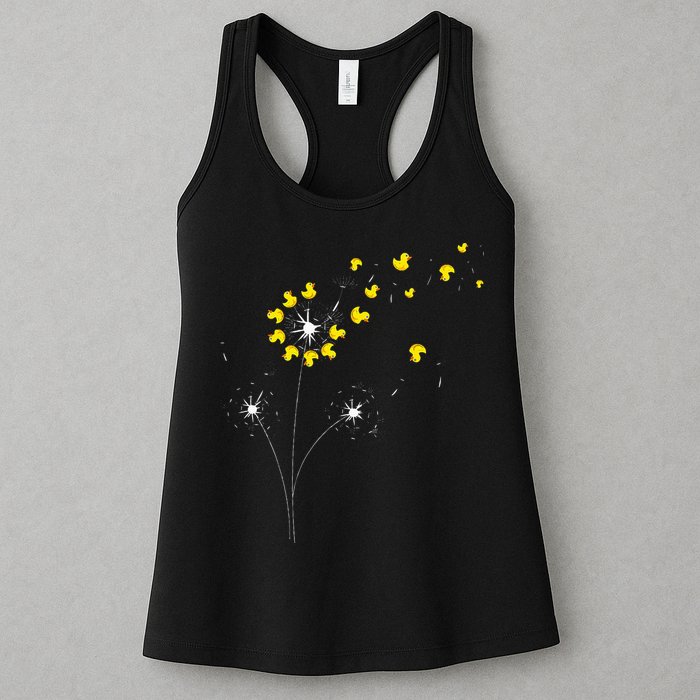 Ducky Dandelion Duckling Duckie Lover Bath Toy Rubber Duck Womens Tank Top