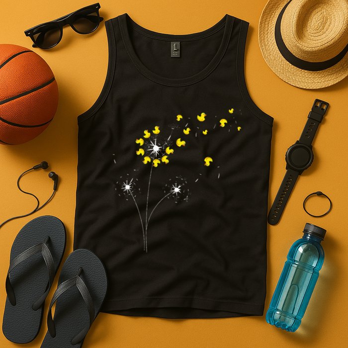 Ducky Dandelion Duckling Duckie Lover Bath Toy Rubber Duck Tank Top