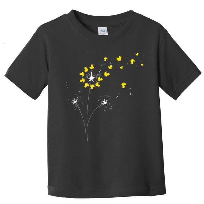 Ducky Dandelion Duckling Duckie Lover Bath Toy Rubber Duck Toddler T-Shirt