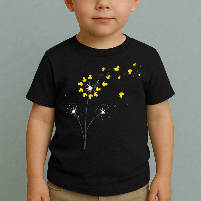 Ducky Dandelion Duckling Duckie Lover Bath Toy Rubber Duck Toddler T-Shirt