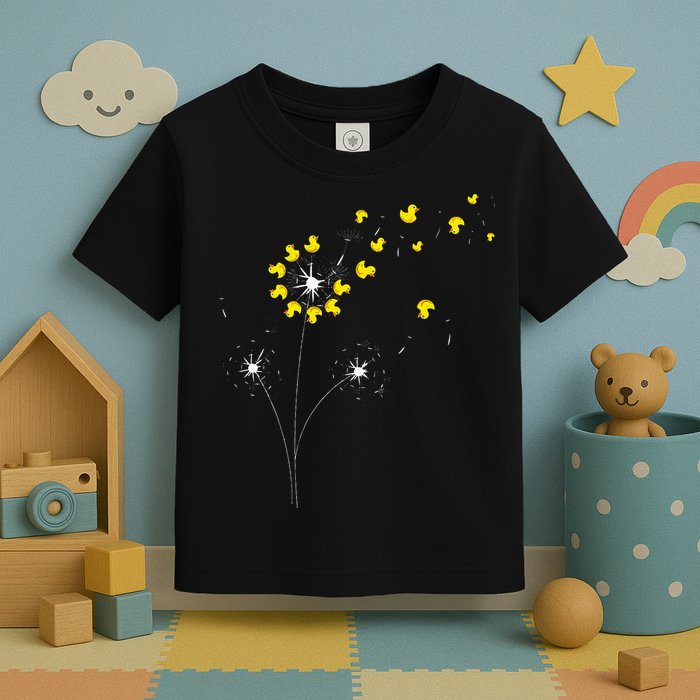 Ducky Dandelion Duckling Duckie Lover Bath Toy Rubber Duck Toddler T-Shirt
