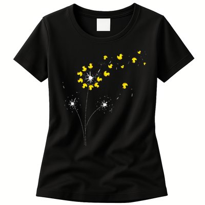 Ducky Dandelion Duckling Duckie Lover Bath Toy Rubber Duck Womens T-Shirt